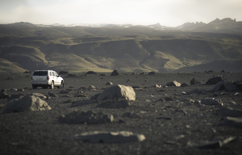 Iceland, Skoga, off-road vehicle stock photo