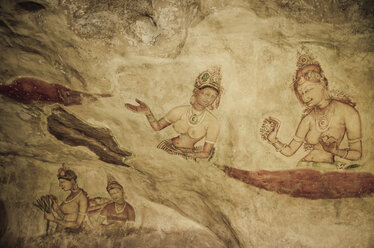 Sri Lanka, Lion Rock, fresco painting, women - STCF00532