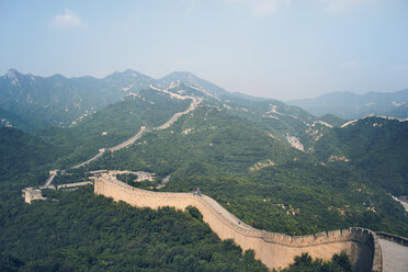 Great Wall of China and mountains against sky - CAVF27228