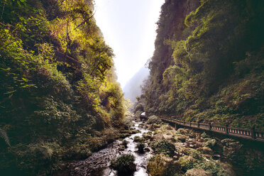 View of river flowing amidst mountains in Hubei - CAVF28071