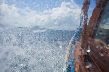 Maldives, fast boat on the water - ZEF15246