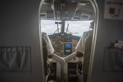 Inside a seaplane stock photo