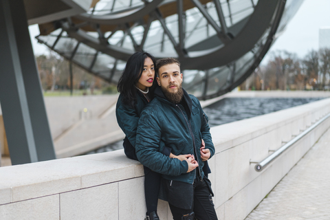 France, Paris, portrait of young couple stock photo