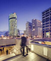 Entrance to Berlin Potsdamer Platz station at dusk at Potsdamer Platz - FOLF00941