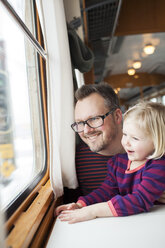 Father and daughter traveling by train - FOLF01524