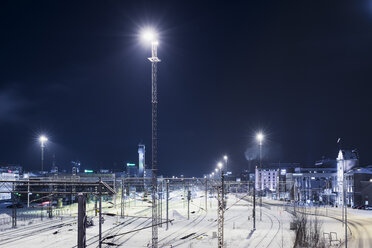 Railway station covered with snow at night - FOLF01665