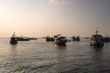 Boats in sea against clear sky - CAVF29602