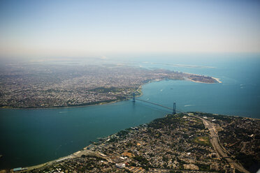 Aerial view of Verrazano-Narrows Bridge at New York City - CAVF29915