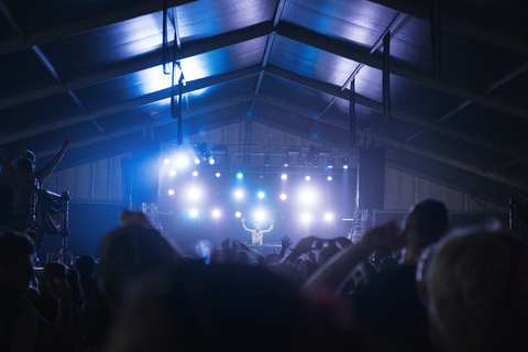 Menschenmenge beim Musikfestival, lizenzfreies Stockfoto