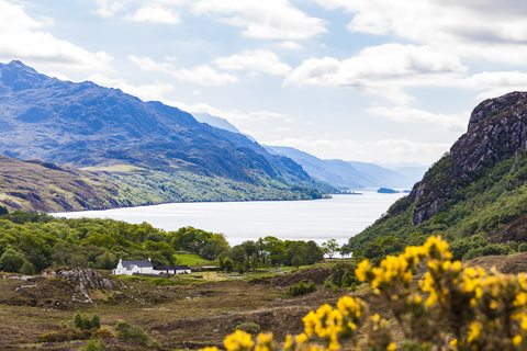 Vereinigtes Königreich, Schottland, Highland, Loch Maree, Süßwassersee, Bauernhaus, lizenzfreies Stockfoto