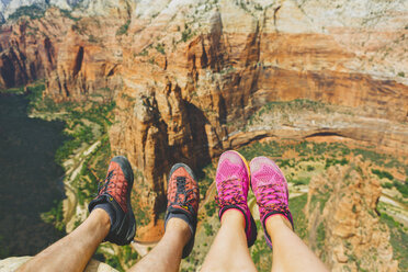 Low section of woman and man in Zion National Park - FOLF03620