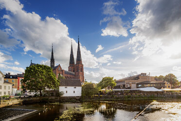 Church in Uppsala by pond - FOLF03771