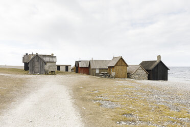 Fishing huts on beach in Faro, Sweden - FOLF05035