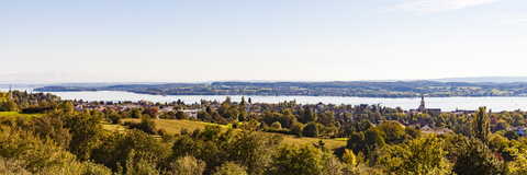 Deutschland, Baden-Württemberg, Bodensee, Ueberlinger See, Ueberlingen, Stadtansicht, Panorama, lizenzfreies Stockfoto