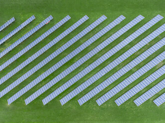 Germany, Bavaria, aerial view of solar panels - MMAF00330