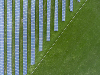 Germany, Bavaria, aerial view of solar panels - MMAF00332