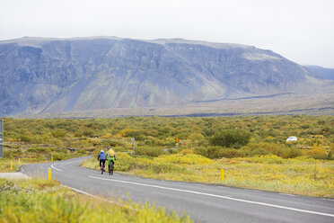 Two cyclists on rural road in Iceland - FOLF06442