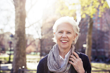 Portrait of happy senior woman outdoors - CAVF32891