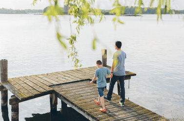 Father and son by lake - FOLF06740