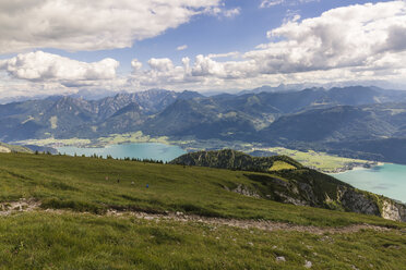 Österreich, Salzkammergut, Alpen, Blick vom Schafberg zum Wolfgangsee - AIF00459
