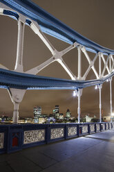 Railing of Tower Bridge in City of London at night - FOLF07408