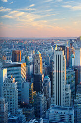 High angle view of New York City at sunrise - FOLF07907