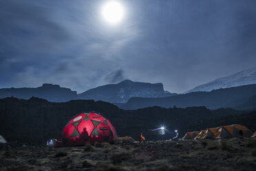 Full moon over camp tents - FOLF07954
