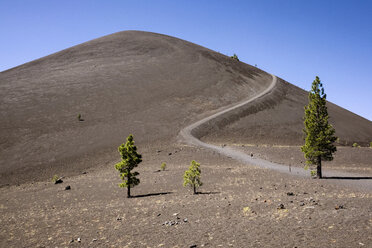 Scenic view of mountain against clear blue sky - CAVF34102