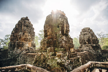 Sculptures at Angkor Wat temple on sunny day - CAVF34229