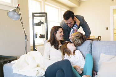 Happy children with parents at home - CAVF34595