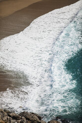 High angle view of surf on seashore - CAVF34836