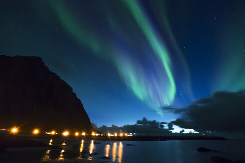 Norwegen, Lofoten, Eggum, Nordlicht - WVF01041