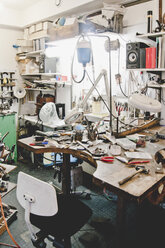 Various work tools on workbench in jewelry workshop - MASF01973