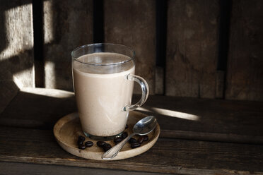 Glass of Smoothie with plant milk and espresso - EVGF03354