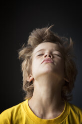 Portrait of boy with eyes closed - CAVF37907