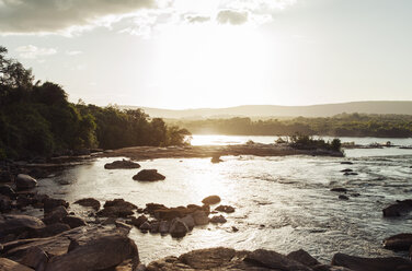 Scenic view of lake against sky during sunset - CAVF37971