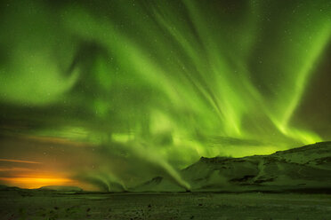 Scenic view of aurora borealis over mountains - CAVF38978