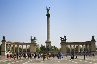 Tourists at Hero's Square against clear sky - CAVF40715