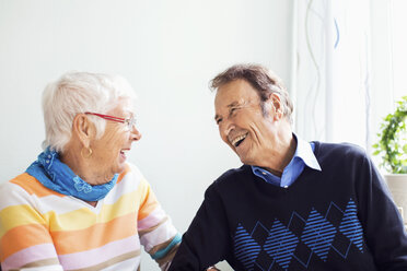 Happy senior couple spending leisure time at nursing home - MASF04946