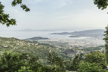 Griechenland, Thessalien, Volos, Makrinitsa, Balkon des Berges Pelion, Pagasetischer Golf - MAMF00058