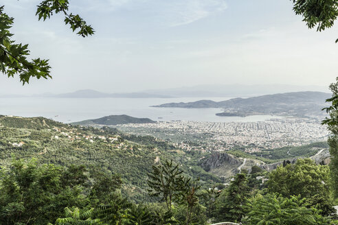 Griechenland, Thessalien, Volos, Makrinitsa, Balkon des Berges Pelion, Pagasetischer Golf - MAMF00058