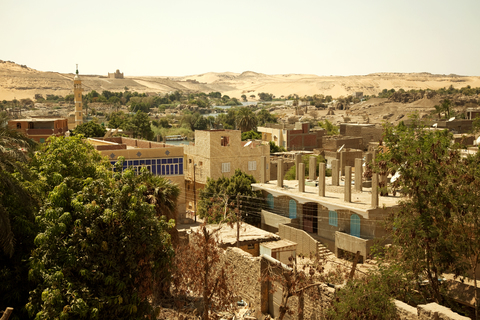 Hohe Winkel Ansicht des nubischen Dorfes gegen klaren Himmel, lizenzfreies Stockfoto