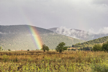 Greece, Peloponnese, Landscape and rainbow - MAMF00074