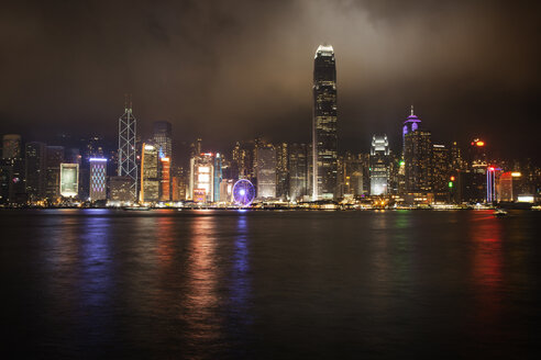 Illuminated Hong King Skyline by Kowloon Bay at night - CAVF46083
