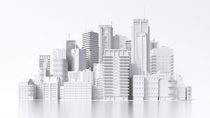 Modell einer Stadt, 3d-Rendering - UWF01373