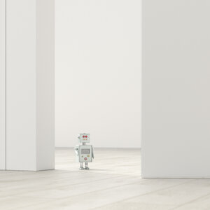 Roboter in einem leeren Raum, 3d Rendering - UWF01381
