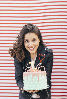 Portrait of woman with Birthday cake - JPF00305