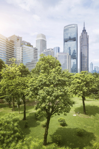 China, Guangzhou, Stadtbild und Stadtpark, lizenzfreies Stockfoto