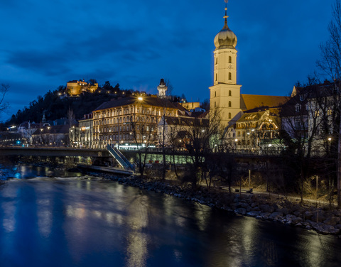 Austria, Styria, Graz, Grazer Schlossberg, Franciscan Church stock photo