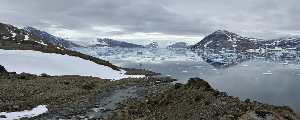 Greenland, East Greenland, Panoramic view of Johan Petersens Fjord - ESF01597